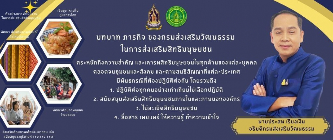 นโยบายสิทธิมนุษยชนของกรมส่งเสริมวัฒนธรรมผ่านสื่อโซเซียล ประจำปีงบประมาณ พ.ศ. 2567